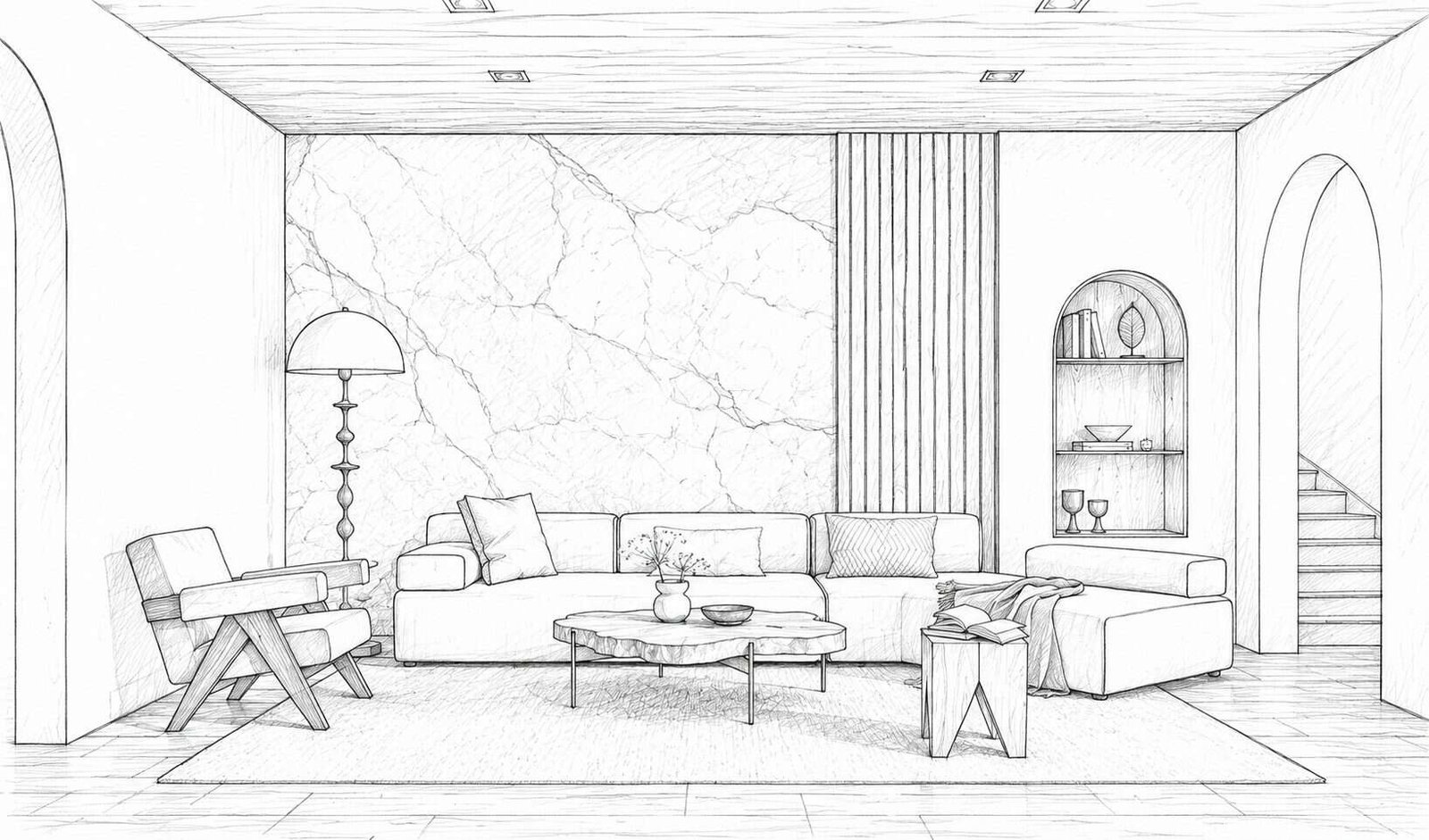 Interior — architectural sketch
